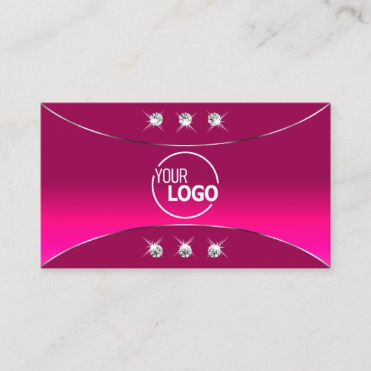 Luxuriöse Girly Pink Silver Decke Diamanten und Lo Visitenkarte (Vorderseite)