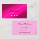 Luxuriöse Girly Pink Sparkle Stars Visitenkarte (Vorne/Hinten)