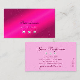 Luxuriöse Girly Pink Sparkle Stars Visitenkarte