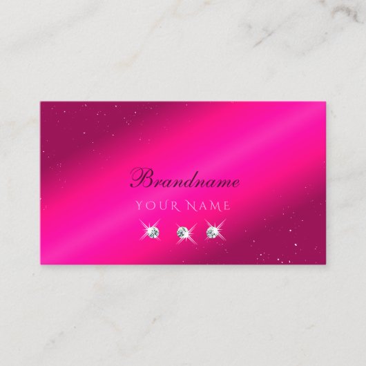 Luxuriöse Girly Pink Sparkle Stars Visitenkarte (Vorderseite)