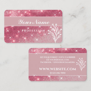 Luxuriöse Girly Vintag Pink Glitzer Sparkling Star Visitenkarte