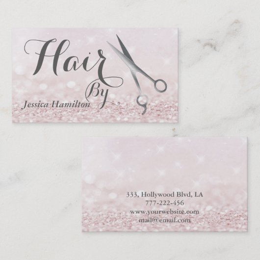 Luxuriöse Glam elegante Imitate Glitzer Silbersche Visitenkarte (Vorne/Hinten)