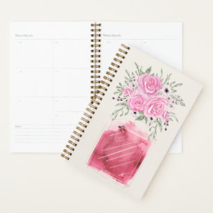 Luxuriöse Glam Floral Watercolor Parfüm Flasche Planer