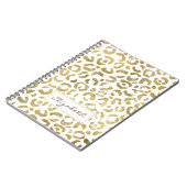 Luxuriöse Glam Gold Leopard Print Notizblock (Linke Seite)