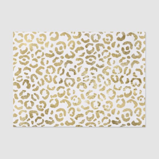 Luxuriöse Glam Gold Leopard Print Seidenpapier (Vorderseite)