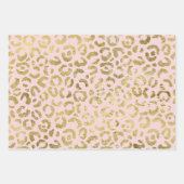 Luxuriöse Glam Gold Light Pink Leopard Print Geschenkpapier Set (Vorderseite)