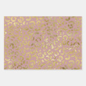 Luxuriöse Glam Gold Pink Leopard Print Geschenkpapier Set (Vorderseite 3)