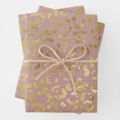 Luxuriöse Glam Gold Pink Leopard Print Geschenkpapier Set (Beispiel)