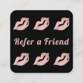 Luxuriöse Glam Gold Rose Lips & Black Refercard Terminkarte (Vorderseite)