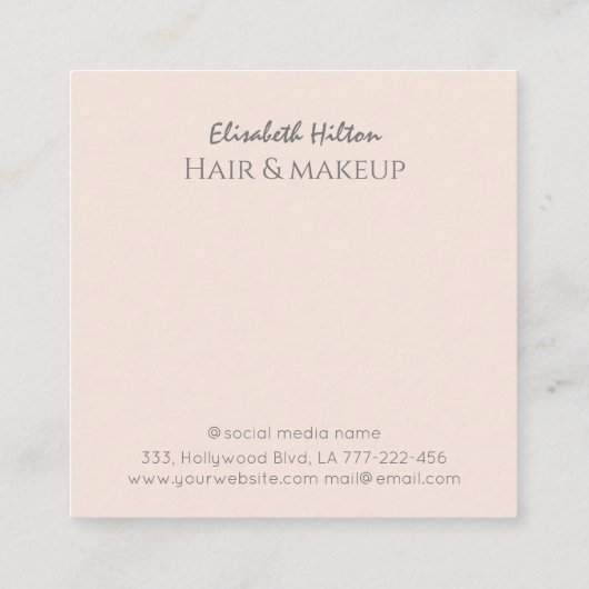 Luxuriöse glänzende kreisförmige Rahmen Makeup Aug Quadratische Visitenkarte (Rückseite)