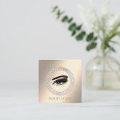 Luxuriöse glänzende kreisförmige Rahmen Makeup Aug Quadratische Visitenkarte (Stehend Vorderseite)
