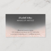 Luxuriöse glänzende Rose Gold Schmetterlinge Nails Visitenkarte (Rückseite)