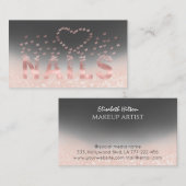 Luxuriöse glänzende Rose Gold Schmetterlinge Nails Visitenkarte (Vorne/Hinten)