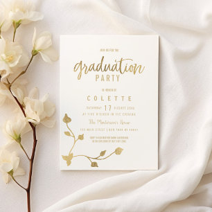 Luxuriöse Glattleder Glam Graduation Party Einladung