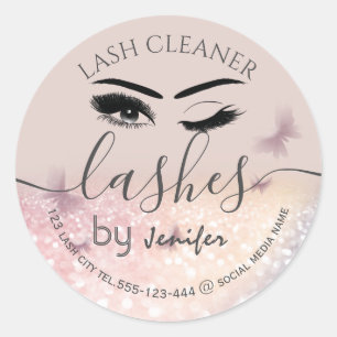 Luxuriöse Glitterwink lash Verlängerung lash reini Runder Aufkleber