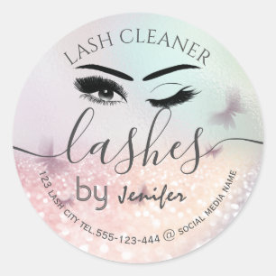 Luxuriöse Glitterwink lash Verlängerung lash reini Runder Aufkleber