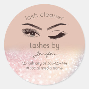 Luxuriöse Glitterwink lash Verlängerung lash reini Runder Aufkleber