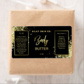 Luxuriöse Glitzer Black and Gold Body Butter Label (Insitu)
