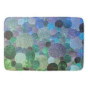 Luxuriöse Glitzer Docks and Circles - Frische Aqua Badematte