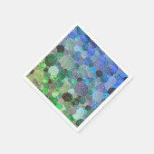 Luxuriöse Glitzer Docks and Circles - Frische Aqua Serviette (Ecke)