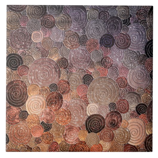 Luxuriöse Glitzer Docks and Circles - Warm braun Fliese (Vorderseite)
