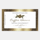 Luxuriöse Glitzer-Etiketten aus White und Gold Bro Rechteckiger Aufkleber (Vorderseite)