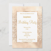 LUXURIÖSE GLITZER GEO CHAMPAGNE & GOLD INVITATION EINLADUNG (Vorderseite)