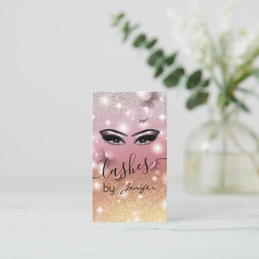 Luxuriöse glitzernde, glitzernde Schmetterlingshas Visitenkarte (Stehend Vorderseite)