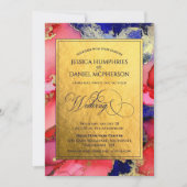 Luxuriöse Gold Abstrakte feierliche Hochzeitseinla Einladung (Vorderseite)