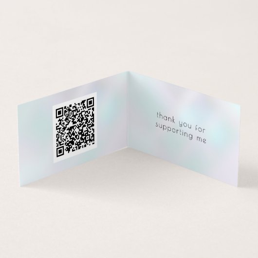 Luxuriöse Gold Bamboo QR Code Business Card Visitenkarten (Innenseite)