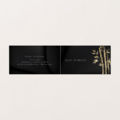 Luxuriöse Gold Bamboo QR Code Business Card Visitenkarten (Außenseite Aufgefaltet)