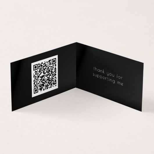 Luxuriöse Gold Bamboo QR Code Business Card Visitenkarten (Innenseite)