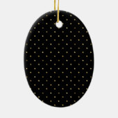 Luxuriöse Gold Black Glitzer Dots Foto Weihnachten Keramik Ornament (Hinten)