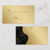 Luxuriöse Gold-Black-Hochzeit-Platzkarten Platzkarte (Vorne/Hinten)
