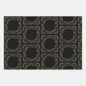 Luxuriöse Gold & Black Sepia Bloral Finish Geschenkpapier Set (Vorderseite 2)