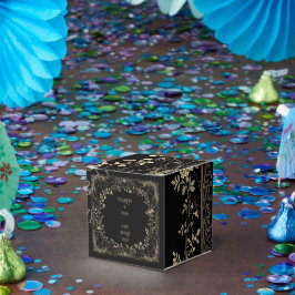 Luxuriöse Gold & Black Sepia Bloral Finish Geschenkschachtel