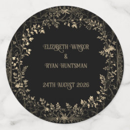 Luxuriöse Gold & Black Sepia Bloral Finish Konfetti