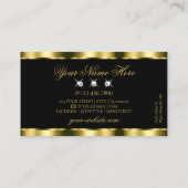 Luxuriöse Gold Black Sparkling Diamonds Glamour Visitenkarte (Rückseite)