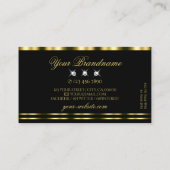 Luxuriöse Gold Black Sparkling Diamonds Glamour Visitenkarte (Rückseite)