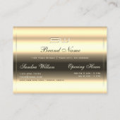 Luxuriöse Gold Blue Pearl Glitzer und 3D Initialen Visitenkarte (Rückseite)