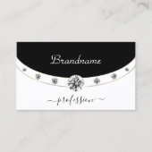 Luxuriöse Gold Border Black and White Initials Visitenkarte (Vorderseite)