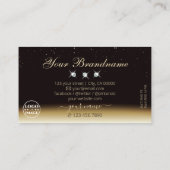 Luxuriöse Gold Brown-Sparkling-Diamanten mit Logo Visitenkarte (Rückseite)