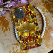Luxuriöse Gold Carving Floral Case-Mate iPhone Cas