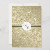 Luxuriöse Gold Damask Einladung (Rückseite)