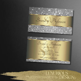 Luxuriöse Gold Decke Sparkle Silver Glitzer Initia Visitenkarte