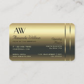 Luxuriöse Gold Decorative Shiny Diamonds Initialen Visitenkarte (Rückseite)