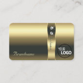 Luxuriöse Gold Decorative Shiny Diamonds und Logo Visitenkarte (Vorderseite)