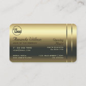 Luxuriöse Gold Decorative Shiny Diamonds und Logo Visitenkarte (Rückseite)
