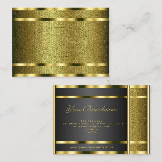 Luxuriöse Gold Effect Schlange Muster Beruflich Visitenkarte (Vorne/Hinten)