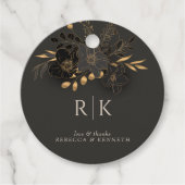 Luxuriöse Gold Floral Liebe dank Monogram Wedding Geschenkanhänger (Vorderseite)